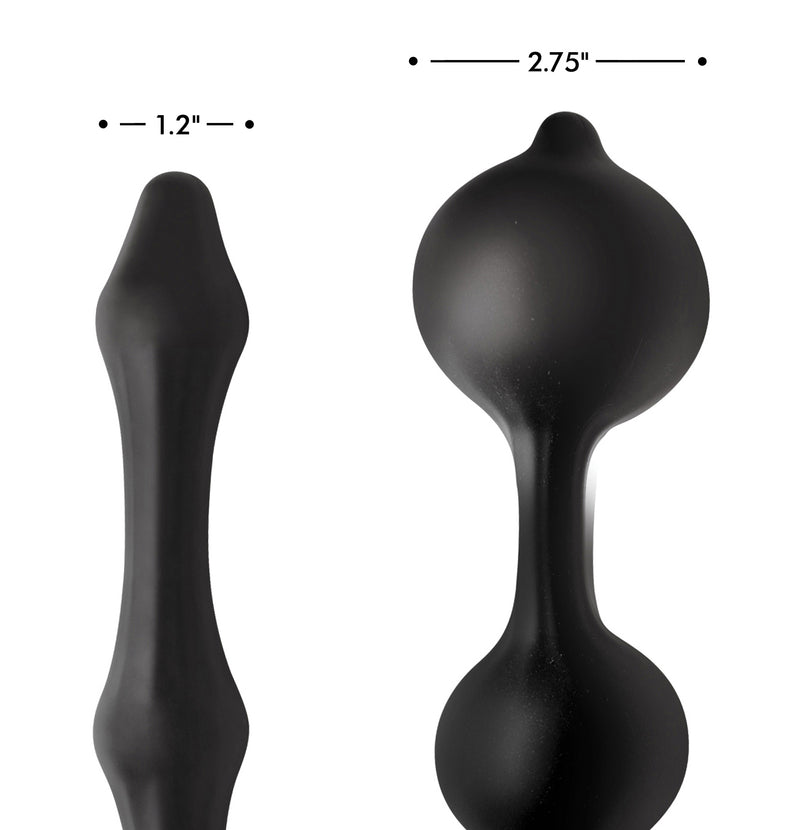 Devils Rattle Inflatable Silicone Anal Plug with Cock and Ball Ring Butt from Master Series