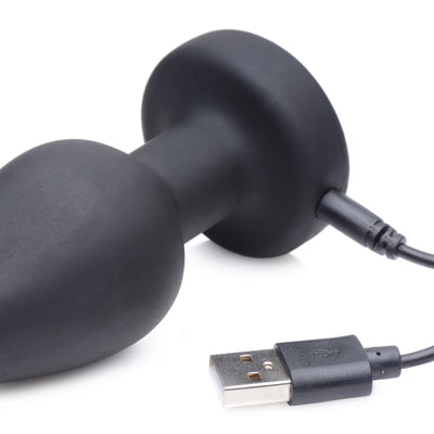 E-Stim Pro Silicone Vibrating Anal Plug with Remote Control Electro from Zeus Electrosex