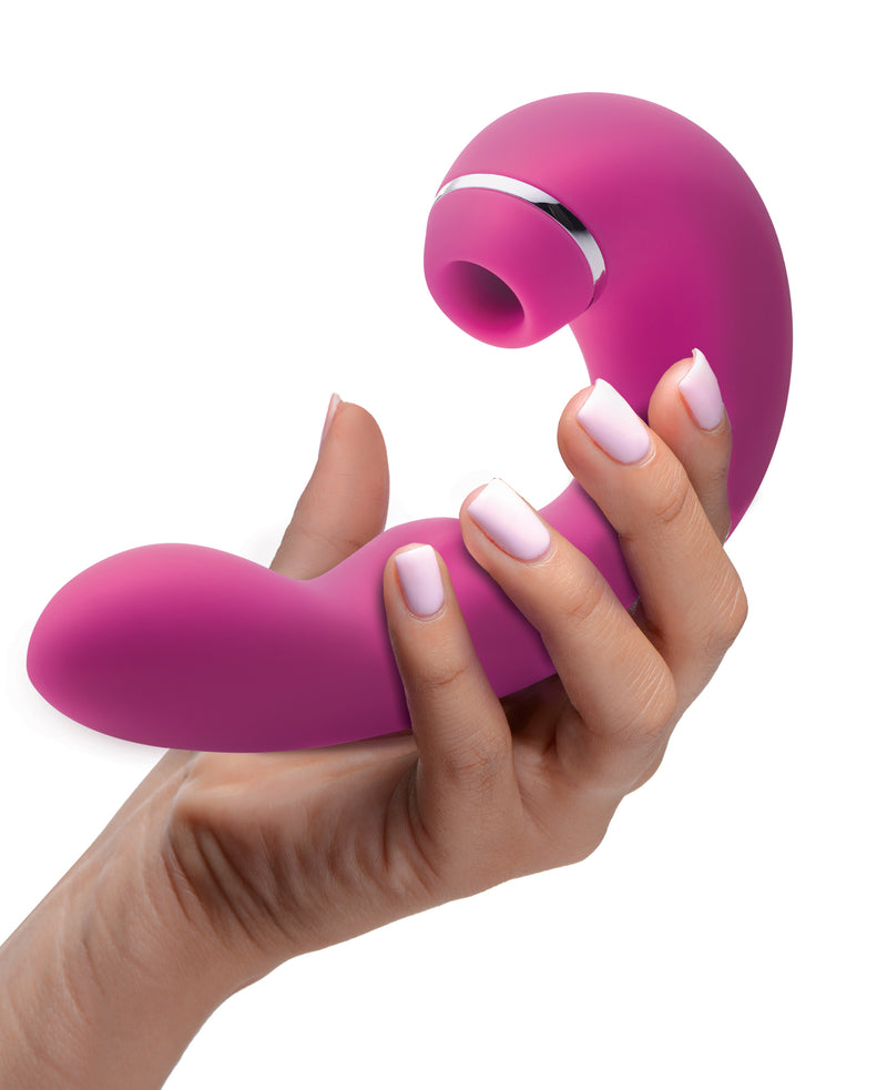 Shegasm 5 Star 10X Tapping G-Spot Silicone Vibrator with Suction - Pink suction from Inmi