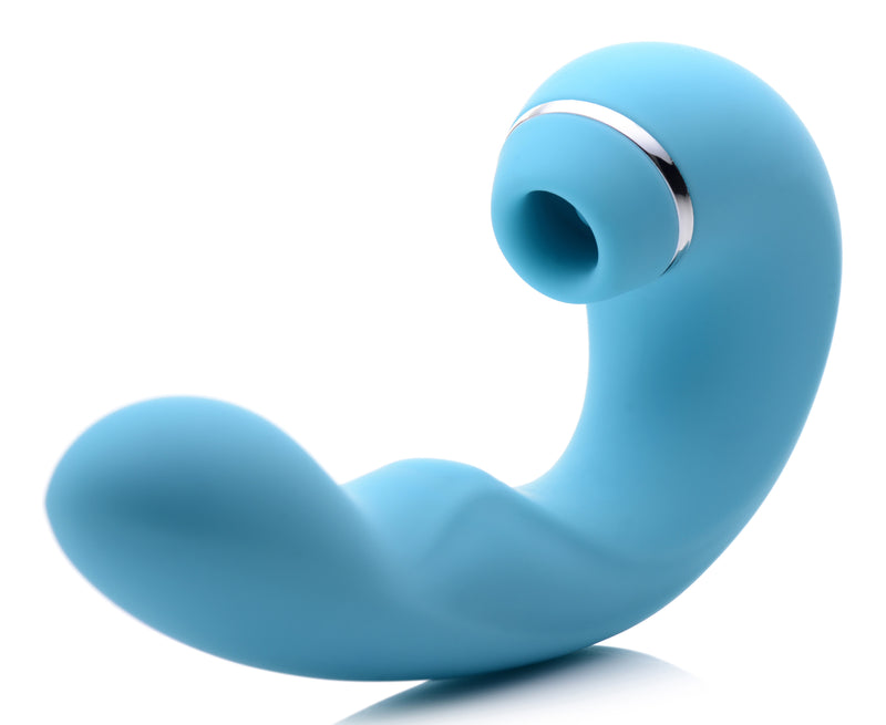 Shegasm 5 Star 10X Tapping G-Spot Silicone Vibrator with Suction - Teal suction from Inmi