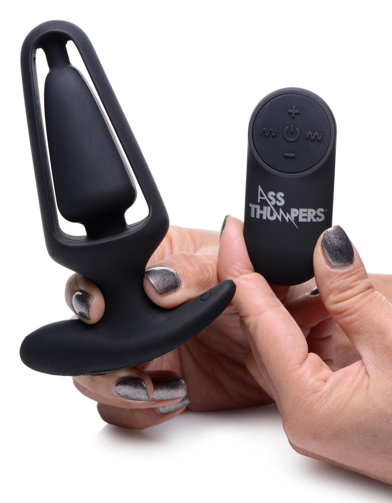 7X Vibrating Hollow Silicone Anal Plug prostate-play from Ass Thumpers