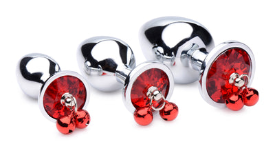 Red Gem with Bells Anal Plug Set butt-plugs from Booty Sparks