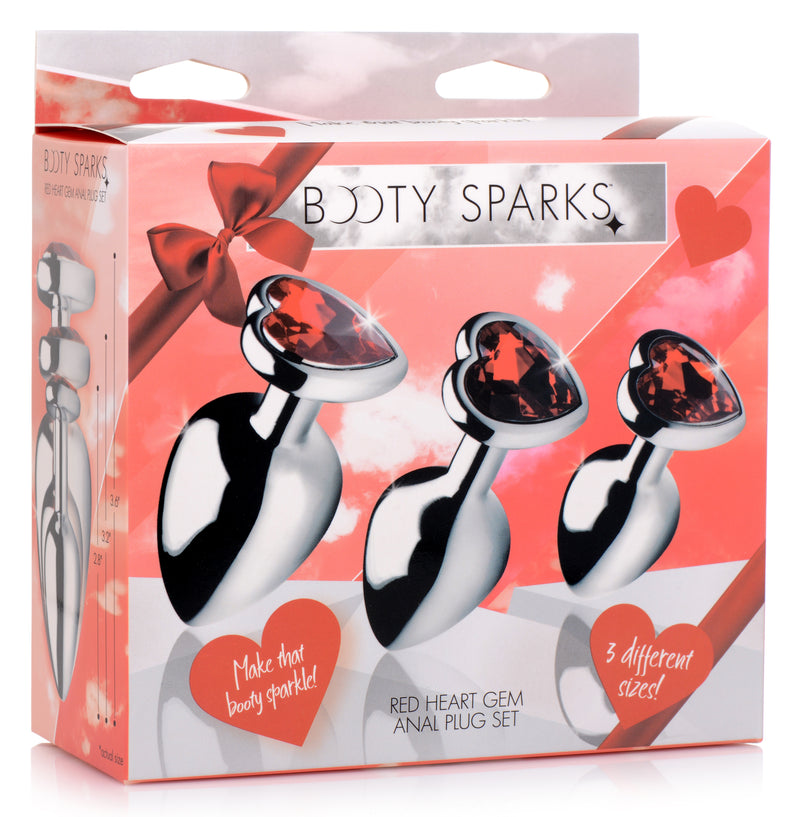 Red Heart Gem Anal Plug Set butt-plugs from Booty Sparks