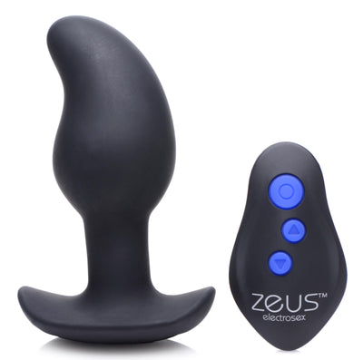 8X Volt Drop Vibrating and E-Stim Silicone Prostate Massager with Remote Electro from Zeus Electrosex
