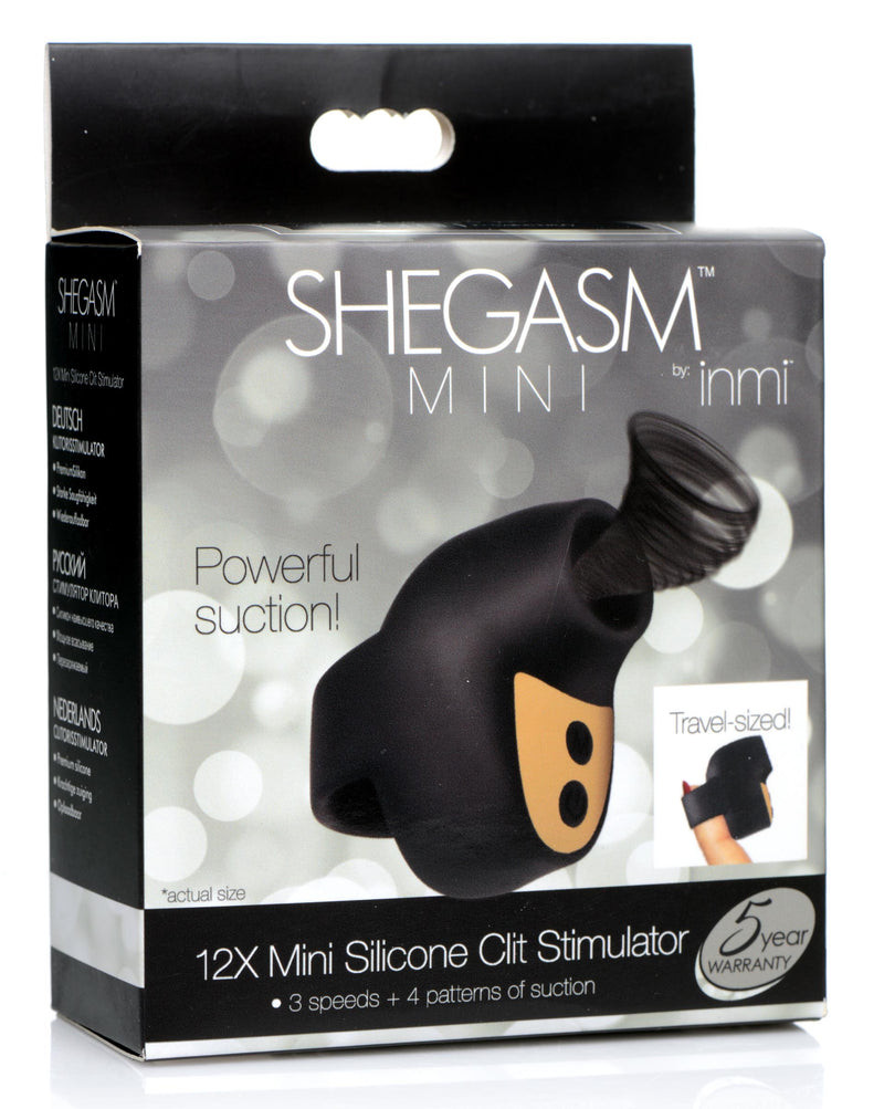 12X Mini Silicone Clit Stimulator - Black suction from Shegasm