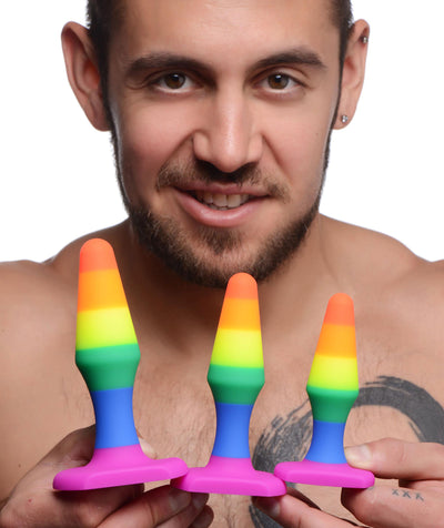 Rainbow Ready Silicone Anal Set butt-plugs from Frisky
