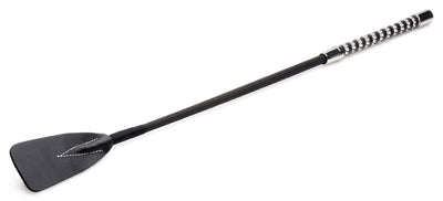 Short Leather Riding Crop with Rhinestone Handle Impact from Strict Leather