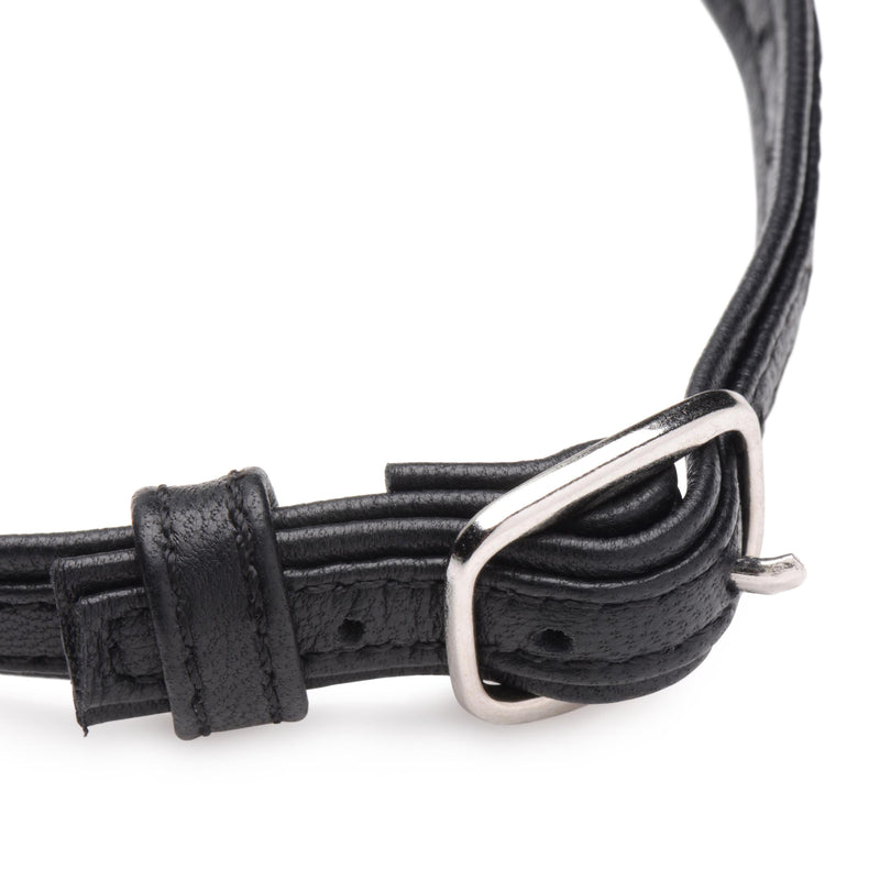 Heart Lock Leather Choker with Lock and Key - Black FetishClothing from Master Series