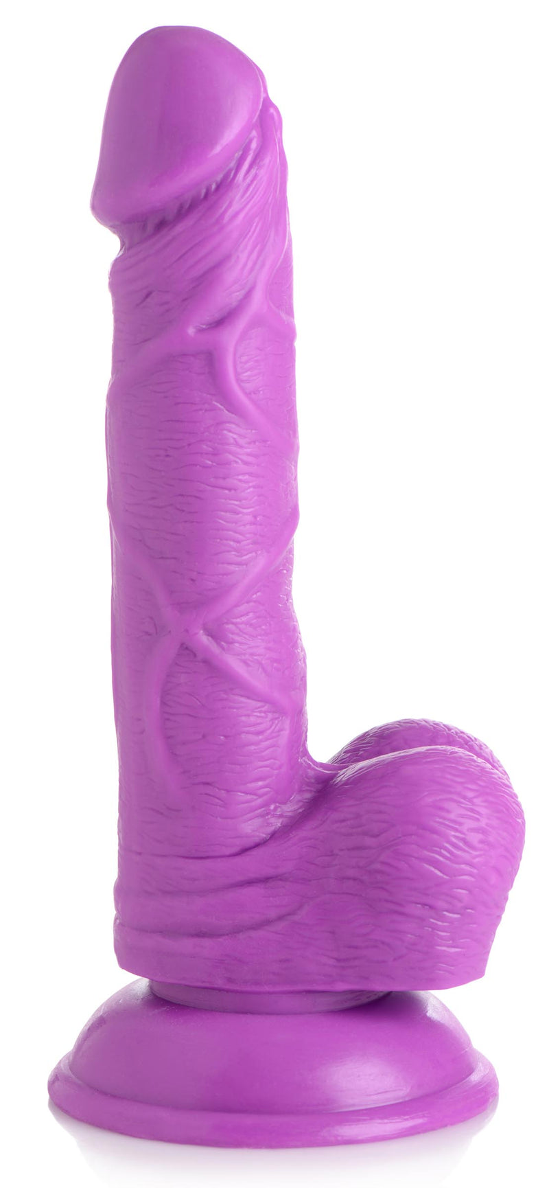 6.5 Inch Realistic Dildo with Balls - Purple Dildos from Pop Peckers