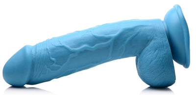 8.25 Inch Realistic Dildo with Balls - Blue Dildos from Pop Peckers