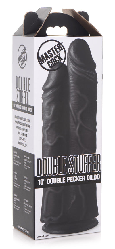 Double-Ended Dildo Black Double Stuffer - 10 Inch Dildos from Master Cock