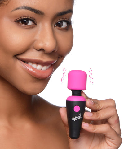 10X Ultra Powerful Silicone Mini Wand Vibrator  - Pink massagers-small from Bang
