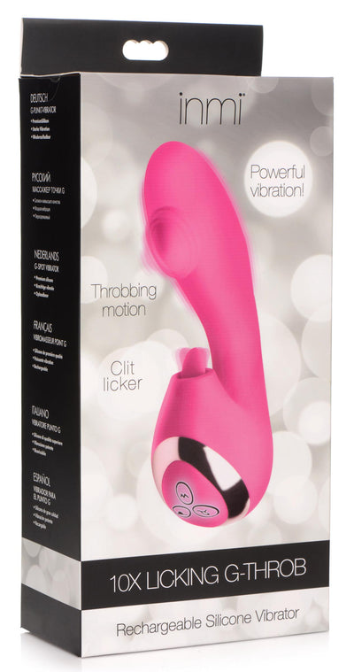 10X Licking G-Throb Rechargeable Silicone Vibrator vibesextoys from Inmi