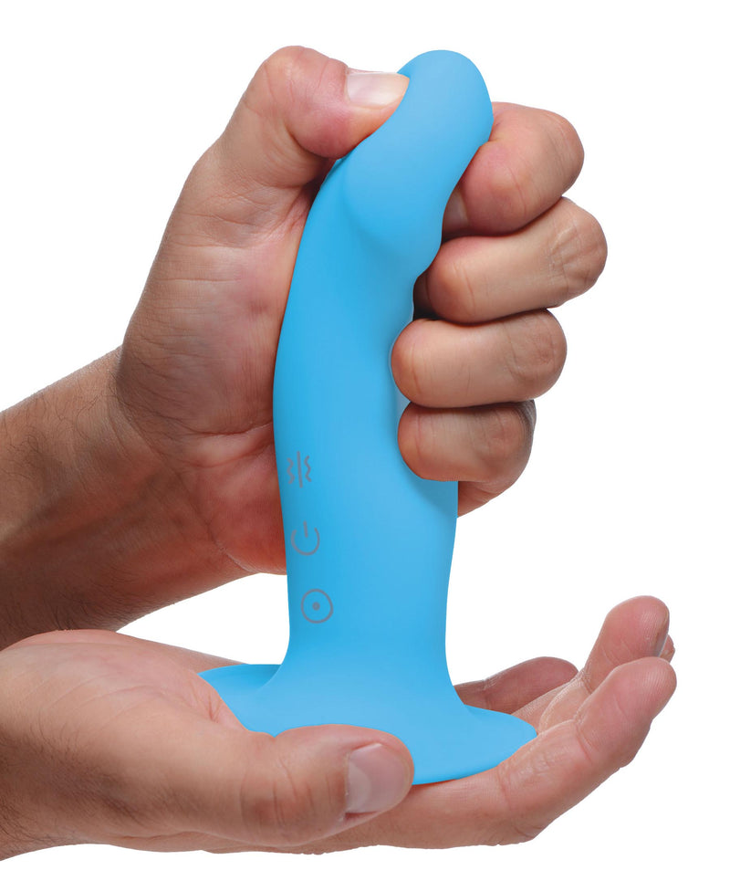 10X Squeezable Vibrating Dildo - Blue vibesextoys from Squeeze-It
