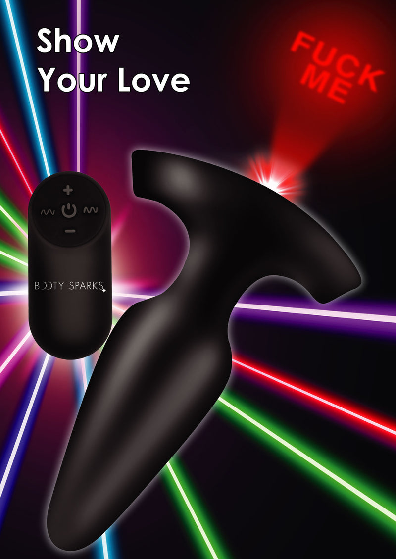 28X Laser Fuck Me Silicone Anal Plug with Remote Control - Small butt-plugs from Booty Sparks