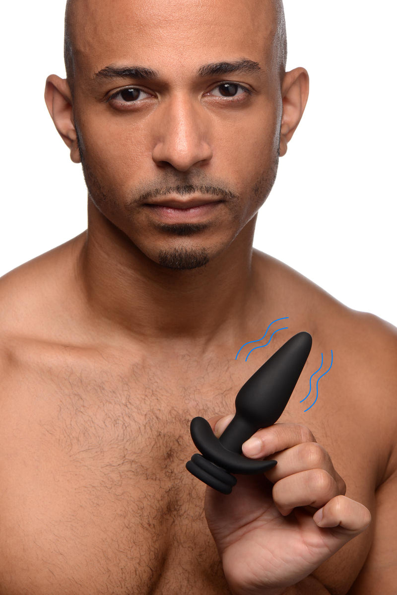 Interchangeable 10X Vibrating Silicone Anal Plug with Remote - Small | Tailz vibesextoys from Tailz