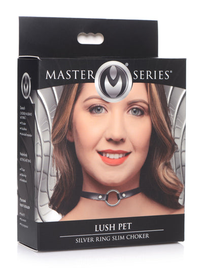 Lush Pet Silver Ring Slim Choker FetishClothing from Master Series