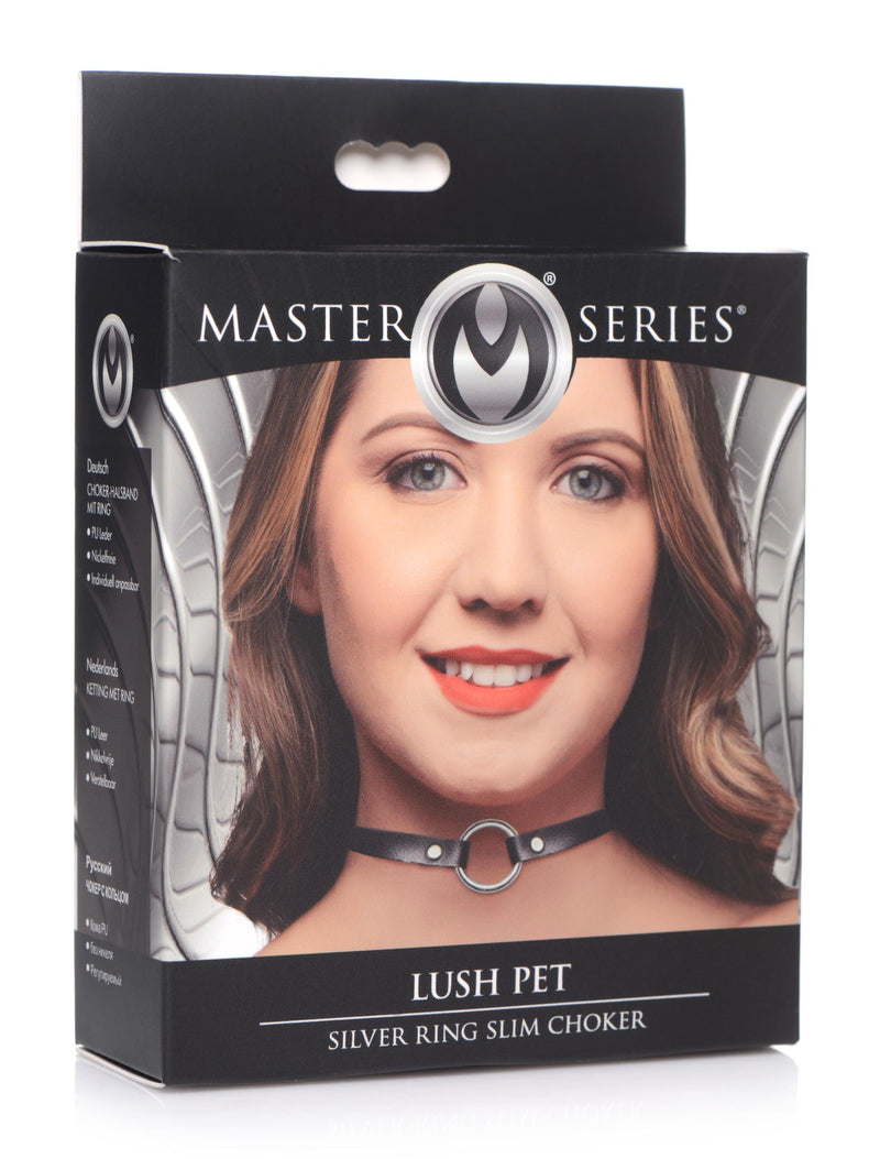 Lush Pet Silver Ring Slim Choker FetishClothing from Master Series