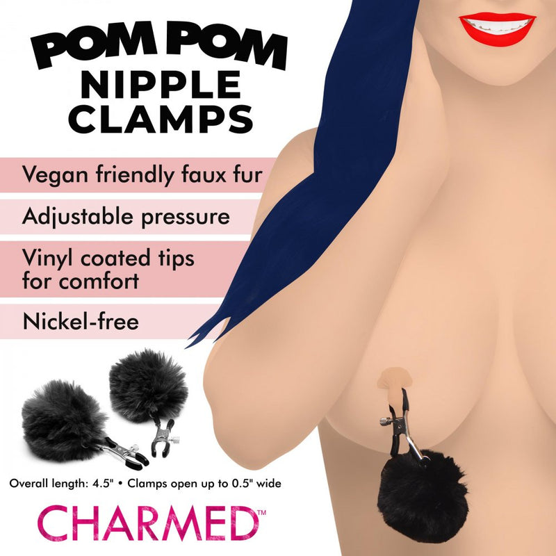 Pom Pom Nipple Clamps Black