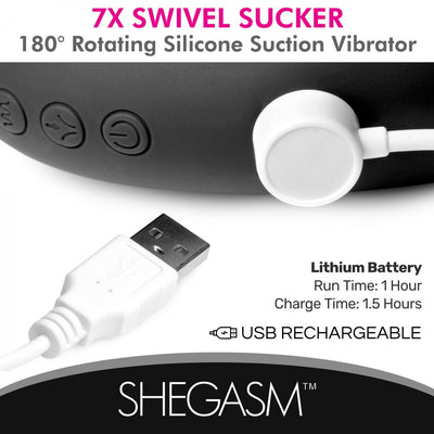 7X Swivel Sucker 180 Rotating Silicone Suction Vibrator