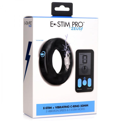 E-Stim Pro Silicone Vibrating Cock Ring - 2 Inch