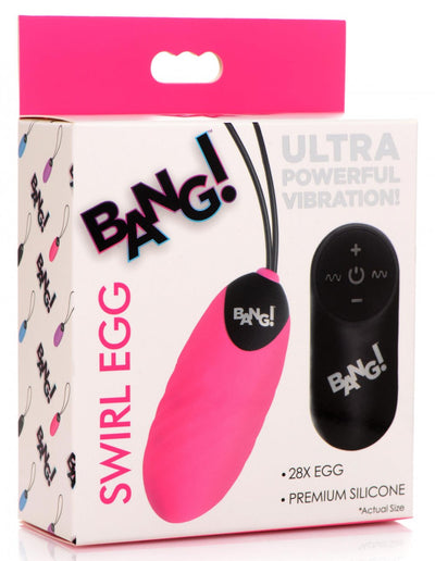 28X Swirl Silicone Vibrating Egg with Remote Control bullet-vibrators from Bang!