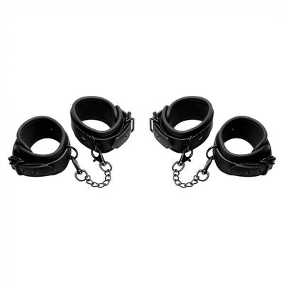 Kinky Comfort Wrist and Ankle Cuff Set LeatherR from Master Series