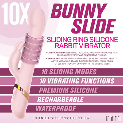 10X Rabbit Sliding Ring Silicone Vibrator