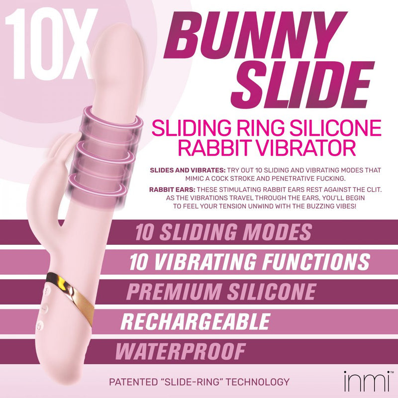 10X Rabbit Sliding Ring Silicone Vibrator