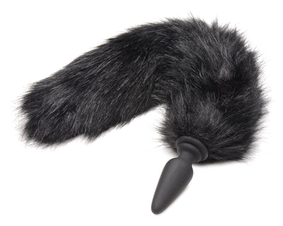 Small Anal Plug with Interchangeable Fox Tail - Black butt-plugs from Tailz