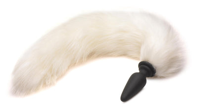 Large Anal Plug with Interchangeable Fox Tail - White butt-plugs from Tailz