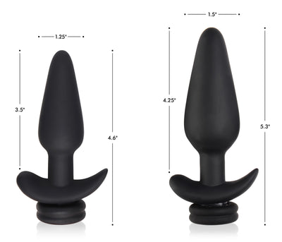 Small Vibrating Anal Plug with Interchangeable Fox Tail - Black and White butt-plugs from Tailz