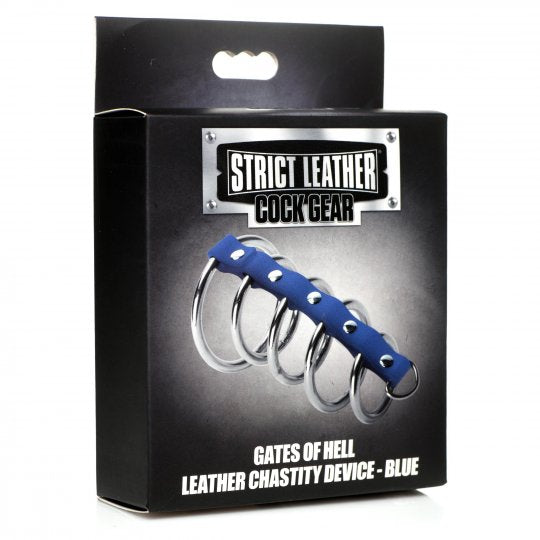 Leather and Steel Gates of Hell Cock Ring