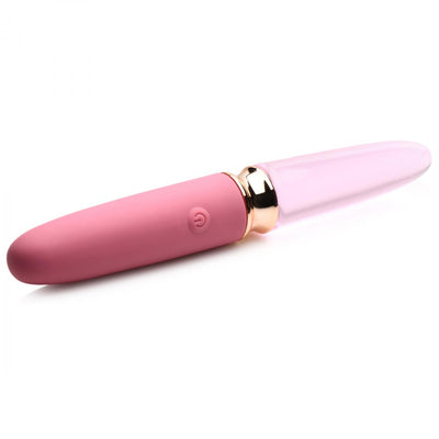 10X Rosé Dual Ended Smooth Silicone and Glass Vibrator