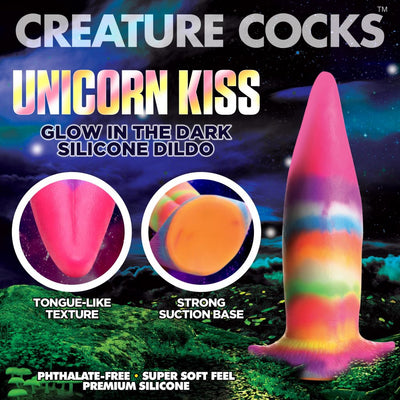 8.4 Inch Unicorn Kiss | Unicorn Dildo - Fantasy Dildo - Glow-in-the-Dark Dildo