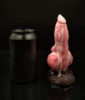 Custom Akita Small Dog Knot Dildo in Platinum Silicone