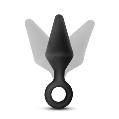 Anal Adventures Platinum Silicone Loop Butt Plug - Small Black - The Dildo Hub