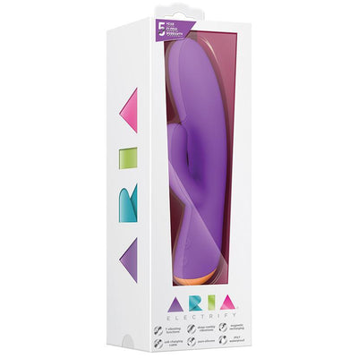 Aria Electrify Luxurious Silicone Rabbit Style Vibrator Plum | Blush - The Dildo Hub