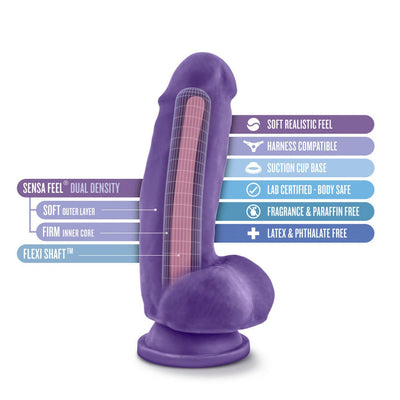 Au Naturel Bold Beefy Purple Realistic Dildo - 7 Inches | Blush - The Dildo Hub