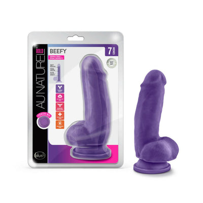 Au Naturel Bold Beefy Purple Realistic Dildo - 7 Inches | Blush - The Dildo Hub