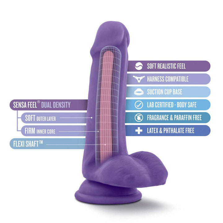Au Naturel Bold Delight Purple Realistic Dildo - 6 Inches | Blush - The Dildo Hub