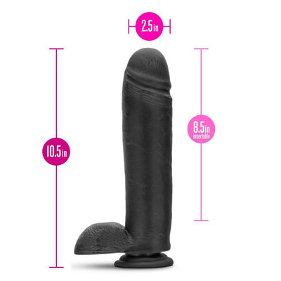 Au Naturel Bold Huge Black Realistic Dildo - 10.50 Inches | Blush - The Dildo Hub