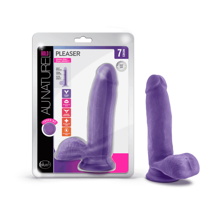 Au Naturel Bold Pleaser Purple Realistic Dildo - 7 Inches | Blush - The Dildo Hub