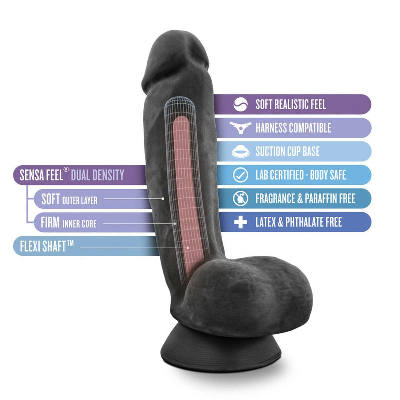 Au Naturel Bold Pound Black Realistic Dildo - 8.50 Inches | Blush - The Dildo Hub