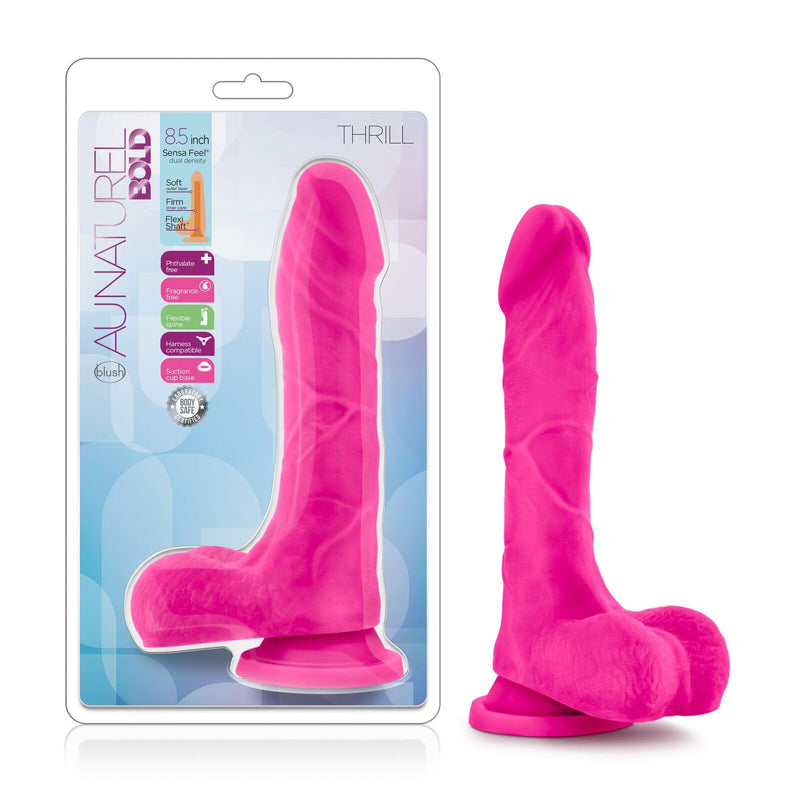 Au Naturel Bold Thrill Pink Realistic Dildo - 8.50 Inches | Blush - The Dildo Hub