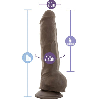 Au Naturel Chocolate Big Boy Dual Density Realistic Dildo - 10 Inches | Blush - The Dildo Hub