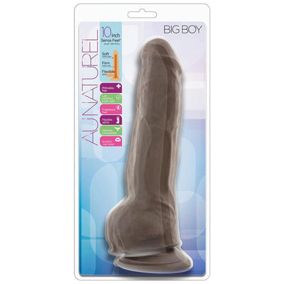 Au Naturel Chocolate Big Boy Dual Density Realistic Dildo - 10 Inches | Blush - The Dildo Hub