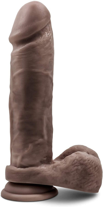 Au Naturel Chocolate Realistic Dildo With Suction Cup - 9.50 Inches | Blush - The Dildo Hub