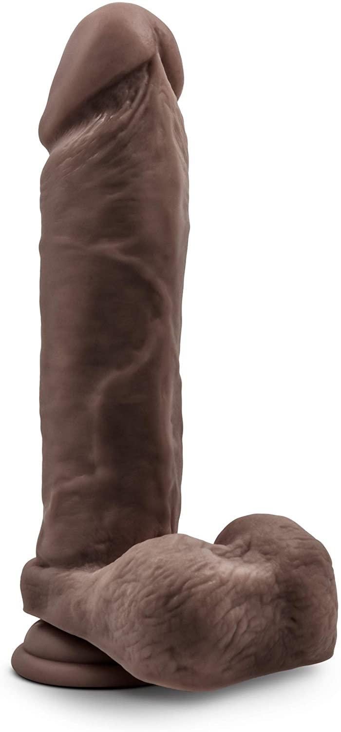 Au Naturel Chocolate Realistic Dildo With Suction Cup - 9.50 Inches | Blush - The Dildo Hub