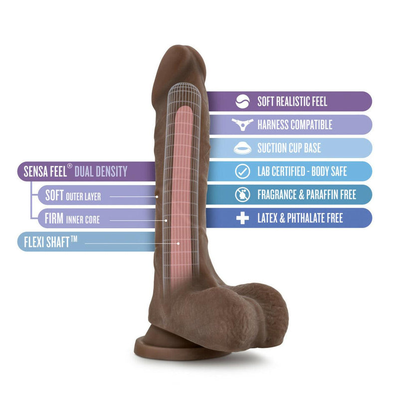 Au Naturel Mr. Perfect Chocolate Realistic Dildo - 8.50 Inches | Blush - The Dildo Hub